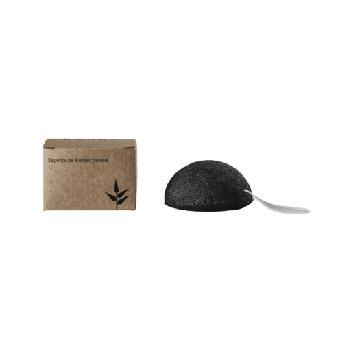 Esponja de Konjac Facial - enriquecida con carbón de bambú (negra) - Caredamia